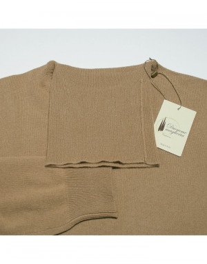 Maglia lupetto zip a righe di cashmere e lana