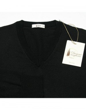 Maglia di cashmere,seta e lana con collo a V, pullover