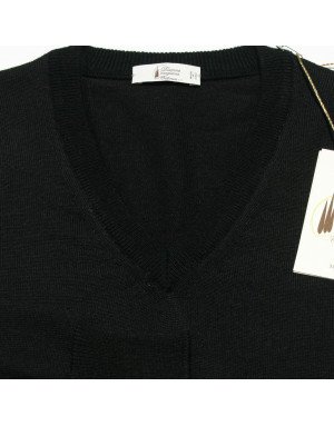 Maglia di cashmere,seta e lana con collo a V, pullover