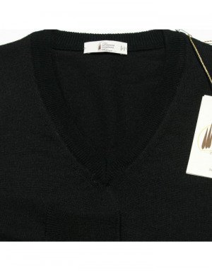 Maglia di cashmere,seta e lana con collo a V, pullover