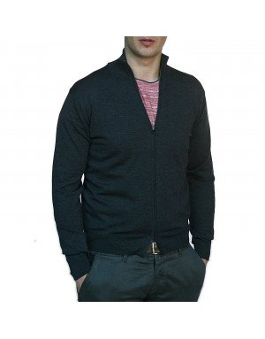 Cardigan con zip di cashmere,seta,lana