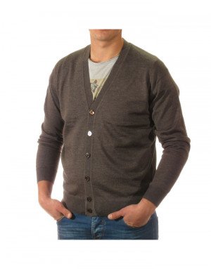 Cardigan cashmere,seta e lana uomo