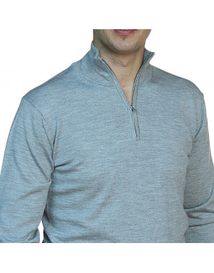 Maglia cashmere,seta e lana uomo lupetto con zip