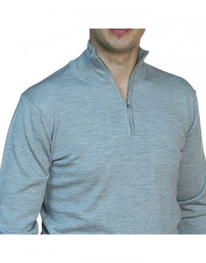 Maglia cashmere,seta e lana uomo lupetto con zip