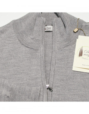 Maglia cashmere,seta e lana uomo lupetto con zip