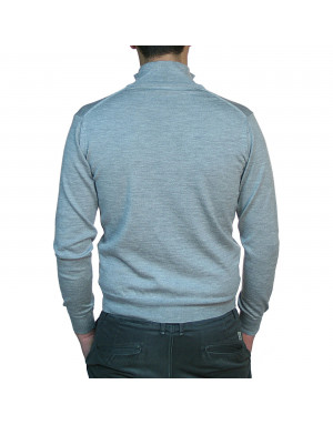 Maglia cashmere,seta e lana uomo lupetto con zip