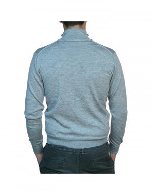 Maglia cashmere,seta e lana uomo lupetto con zip