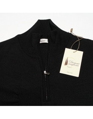 Maglia cashmere,seta e lana uomo lupetto con zip