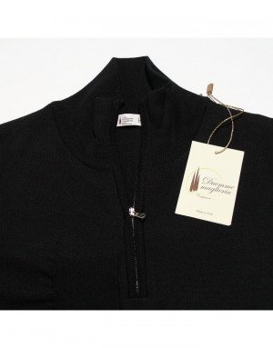 Maglia cashmere,seta e lana uomo lupetto con zip