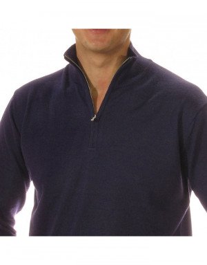 Maglia cashmere,seta e lana uomo lupetto con zip