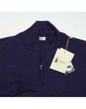 Maglia cashmere,seta e lana uomo lupetto con zip