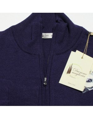 Maglia cashmere,seta e lana uomo lupetto con zip