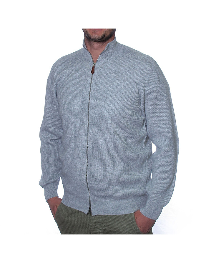 Cardigan cashmere uomo con zip