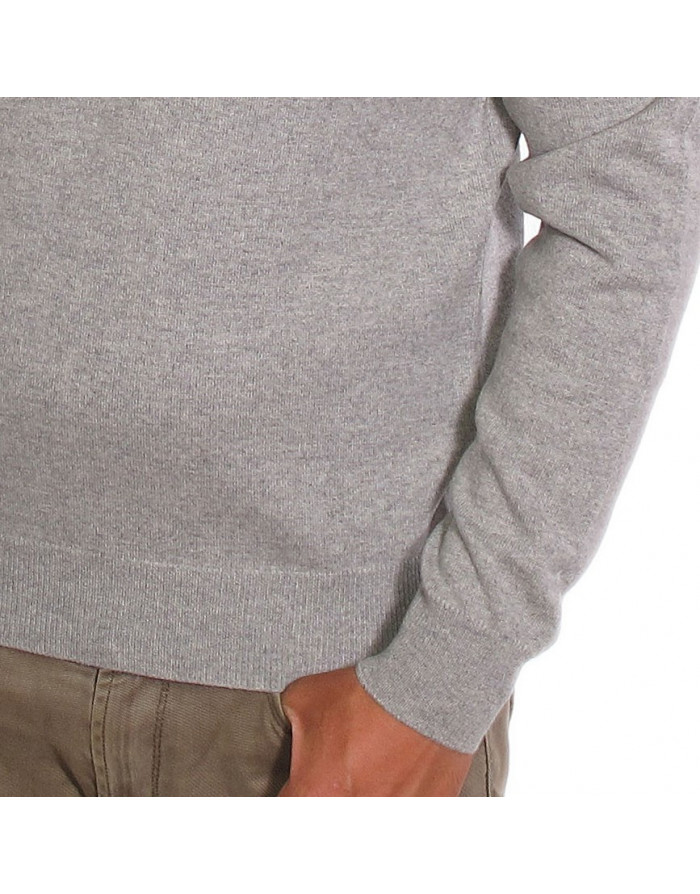 Maglia pullover con collo a V di cashmere per uomo colore grigio