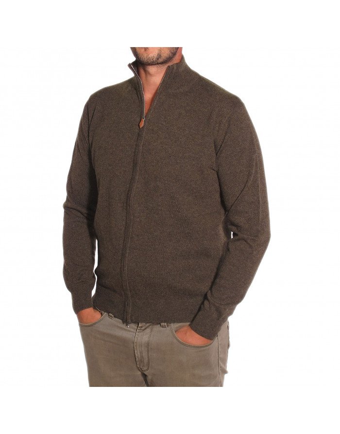 Cardigan cashmere con zip