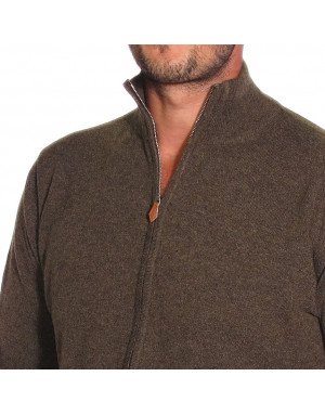 Cardigan cashmere con zip