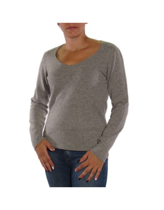 Maglia cashmere donna grigia