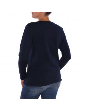 Maglia cashmere donna blu