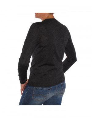 Maglia girocollo cashmere donna antracite