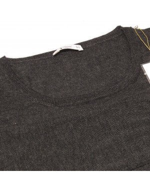 Maglia girocollo cashmere donna antracite