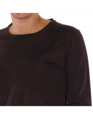 Maglia girocollo cashmere marrone