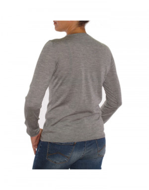 Maglia girocollo cashmere  donna grigio