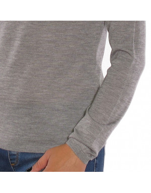 Maglia girocollo cashmere  donna grigio