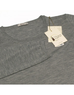 Maglia girocollo cashmere  donna grigio