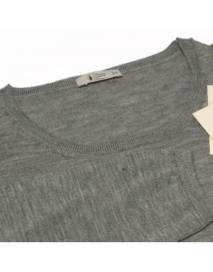 Maglia girocollo cashmere  donna grigio