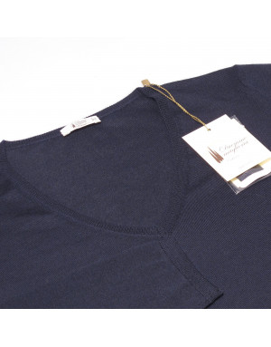 Pullover cashmere donna blu