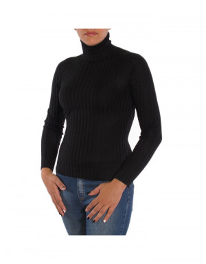 Maglia cashmere e seta donna nera