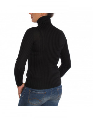 Maglia cashmere e seta donna nera