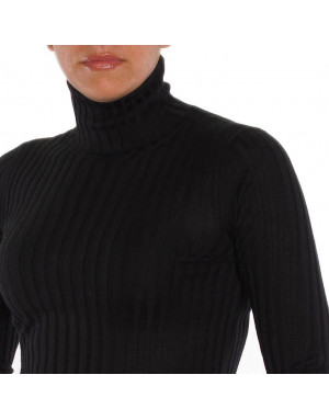 Maglia cashmere e seta donna nera