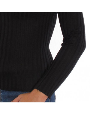 Maglia cashmere e seta donna nera