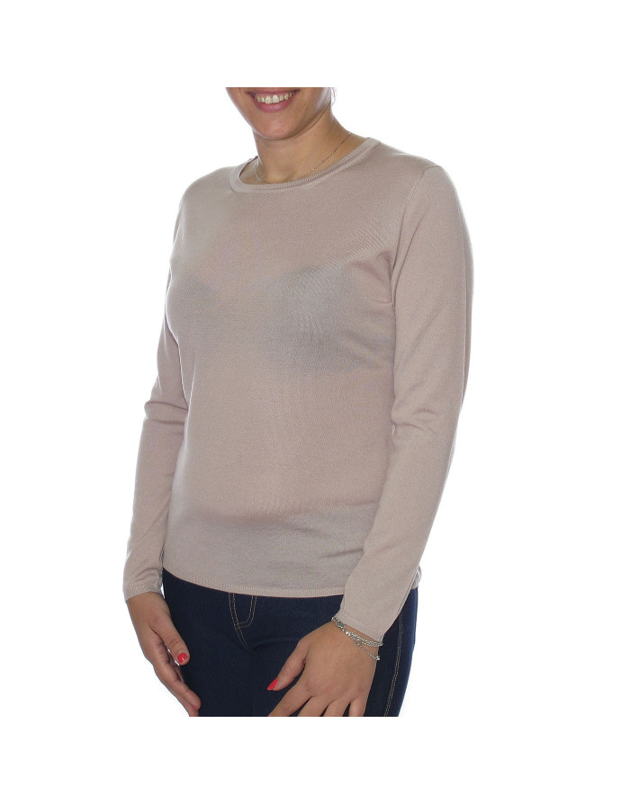 Maglia cashmere girocollo rosa