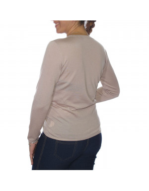 Maglia cashmere girocollo rosa