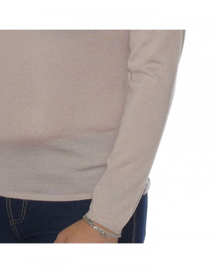 Maglia cashmere girocollo rosa