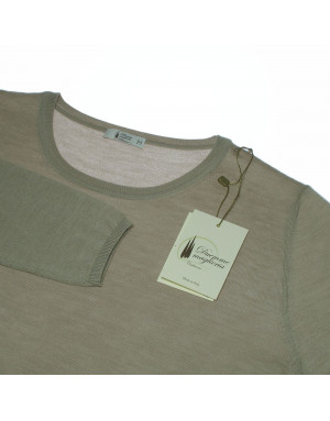 Maglia cashmere girocollo donna beige