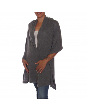 Maglia lupetto zip a righe di cashmere e lana
