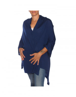 Stola cashmere e seta extrafine blu