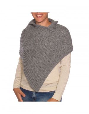 Poncho cashmere grigio