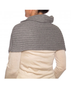 Poncho cashmere grigio