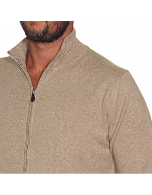 Cardigan cashmere con zip