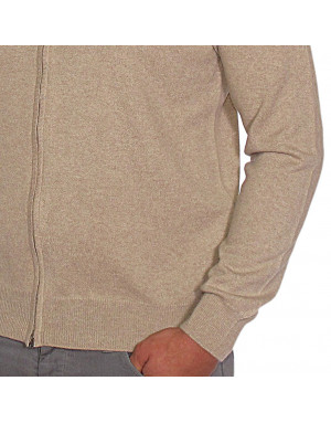 Cardigan cashmere con zip