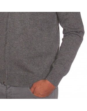 Cardigan cashmere con zip