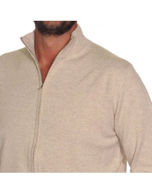 Cardigan con zip di cashmere,seta,lana