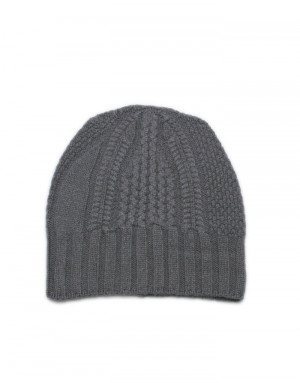 Cappello cashmere trecce e coste