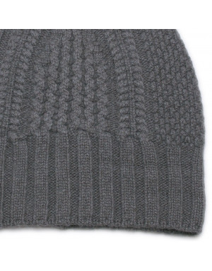 Cappello cashmere trecce e coste