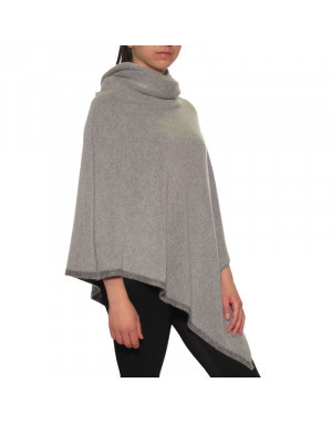 Poncho cashmere double-face