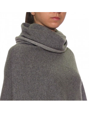 Poncho cashmere double-face